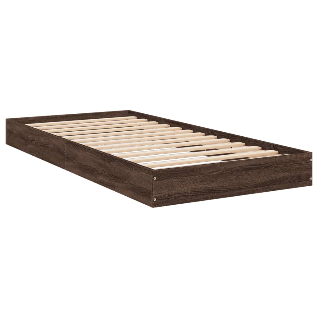 Estrutura cama s/ colchão derivados madeira carvalho castanho