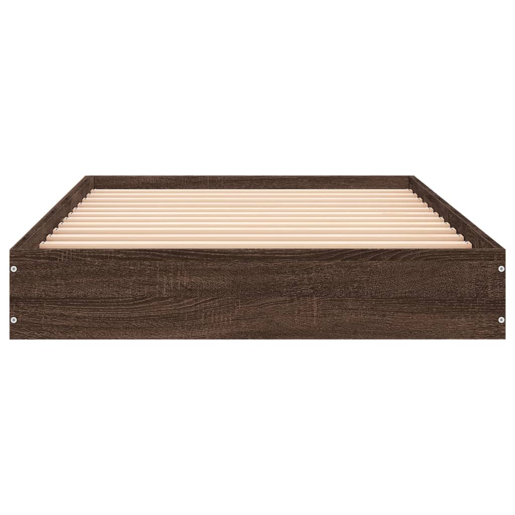 Estrutura cama s/ colchão derivados madeira carvalho castanho