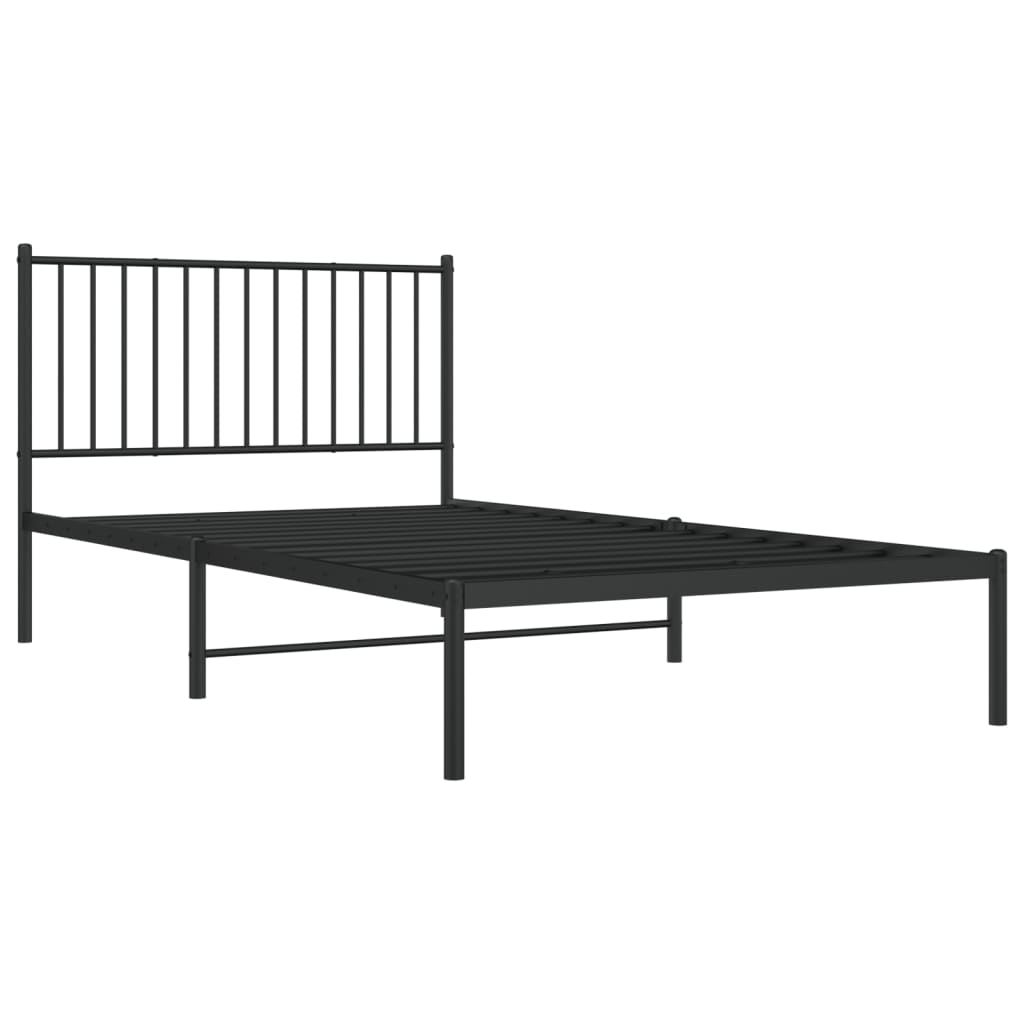 Estrutura de cama com cabeceira 107x203 cm metal preto