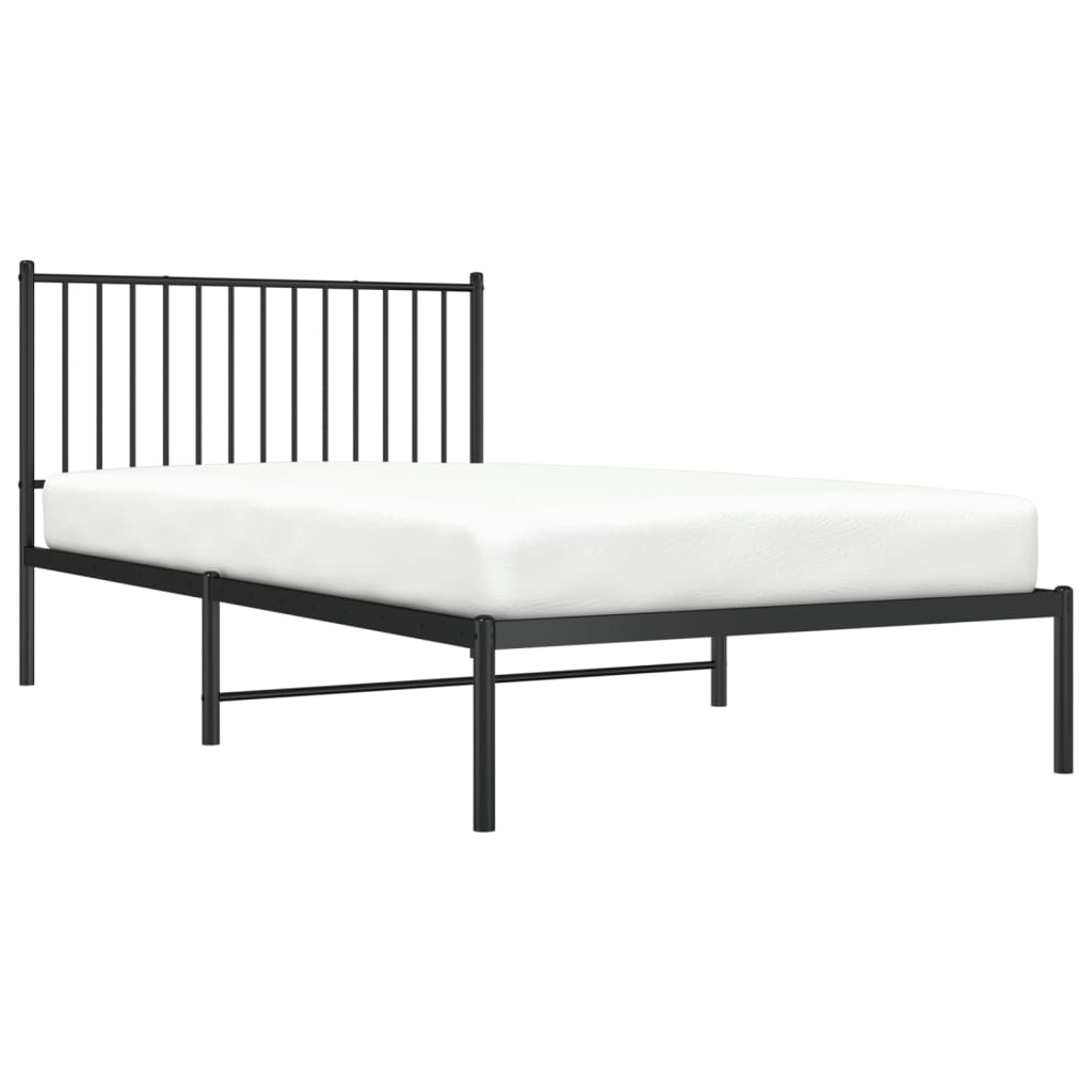 Estrutura de cama com cabeceira 107x203 cm metal preto