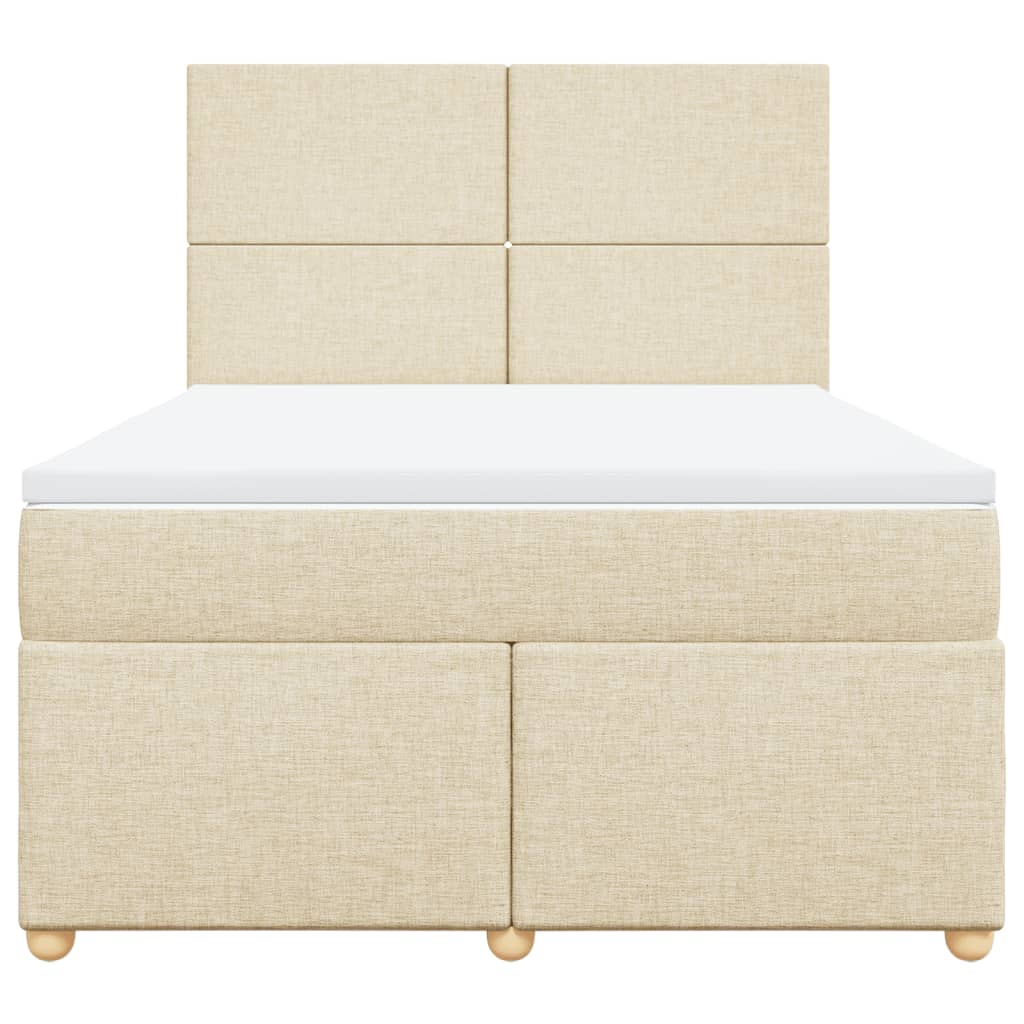 Cama com molas/colchão 140x190 cm tecido cor creme