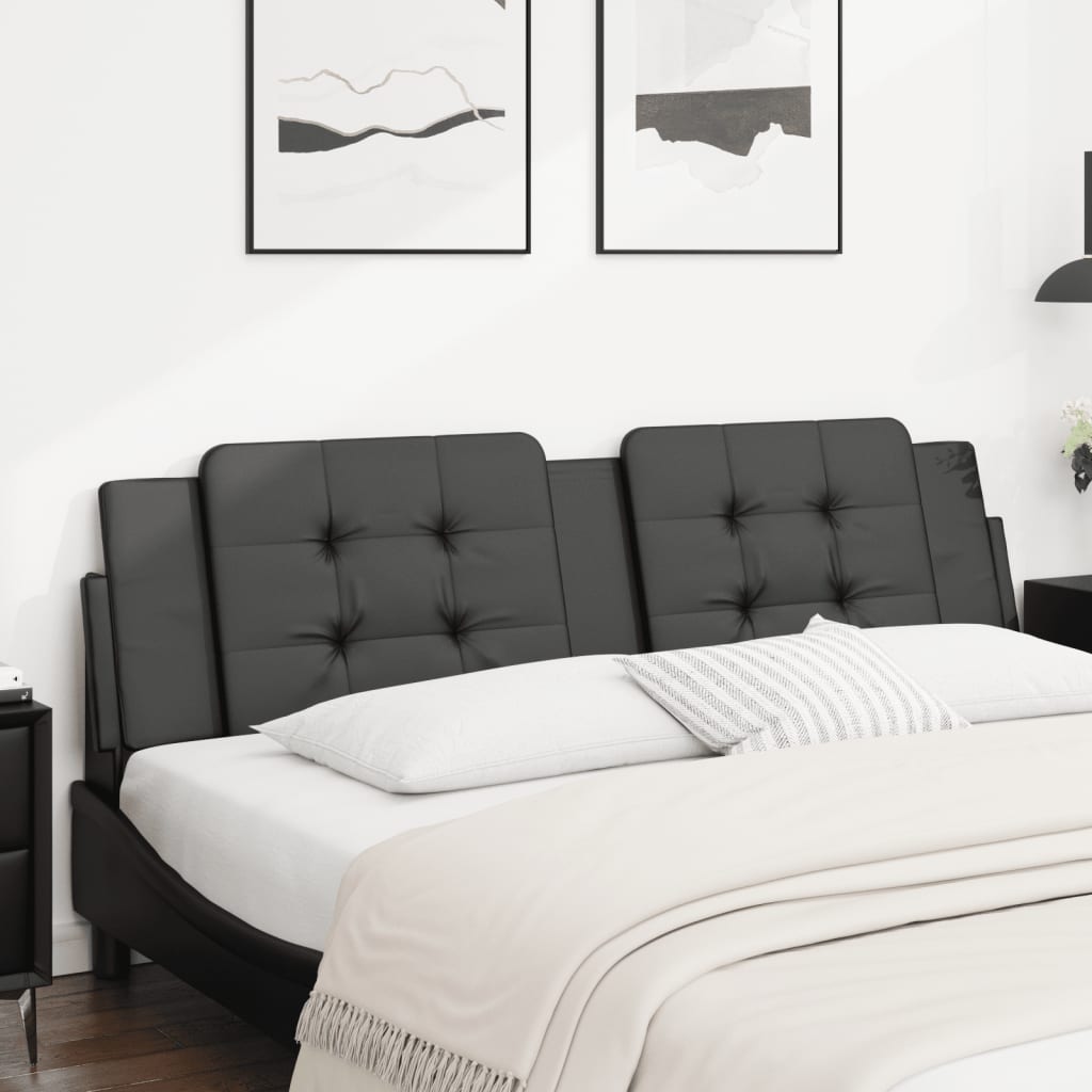 Almofadão de cabeceira zadar 180 cm couro artificial preto