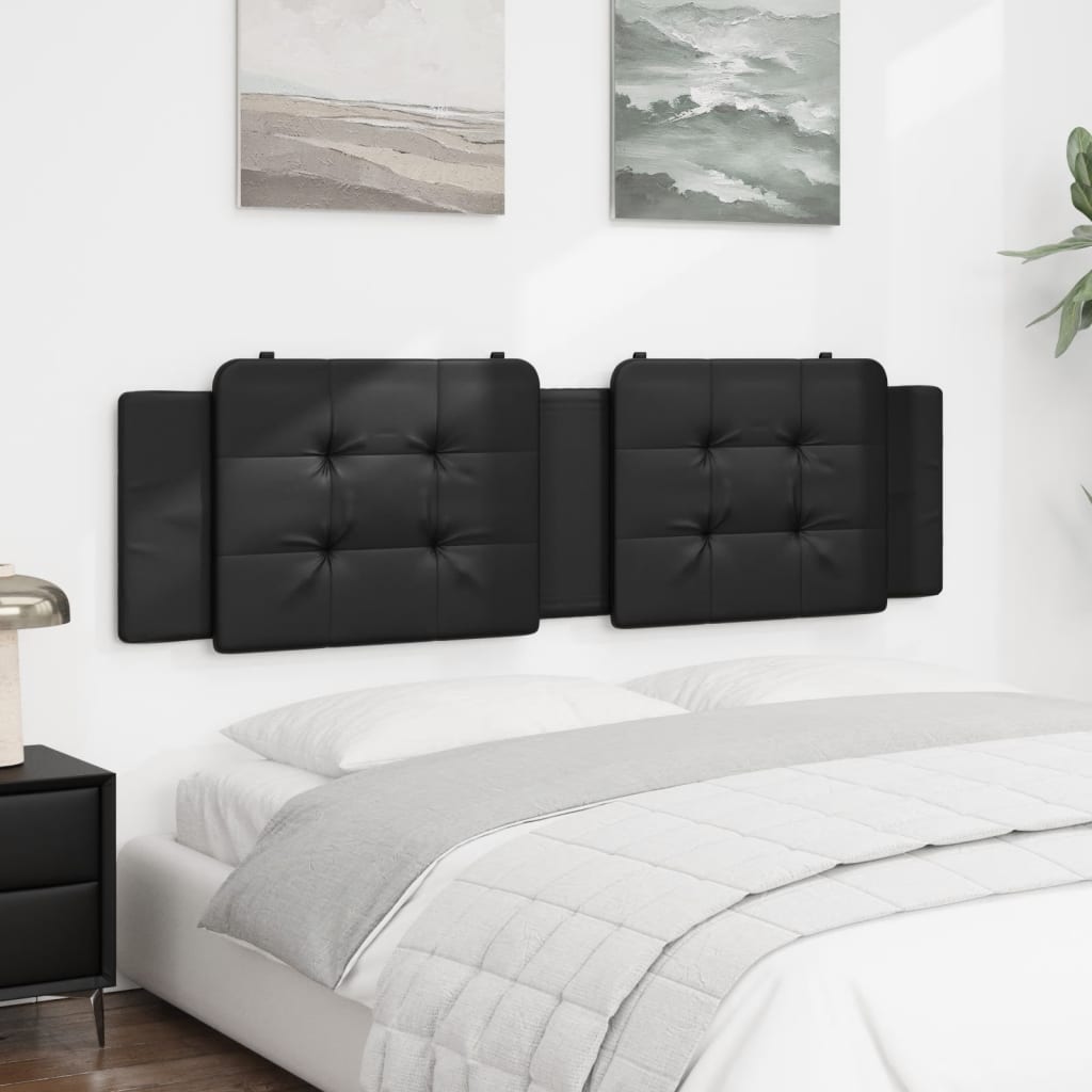Almofadão de cabeceira zadar 180 cm couro artificial preto