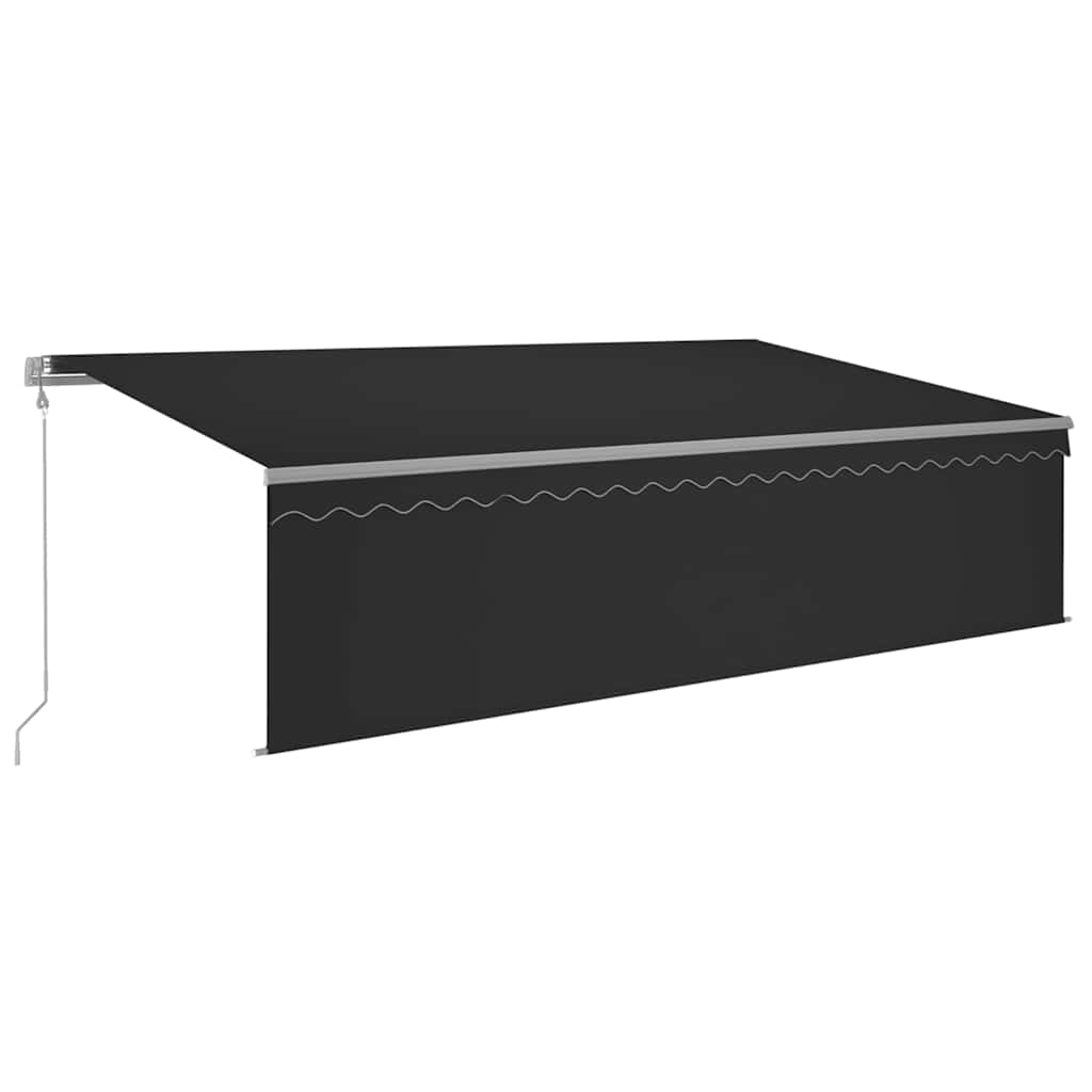 Toldo automático com estore/LED/sensor de vento 5x3 m antracite