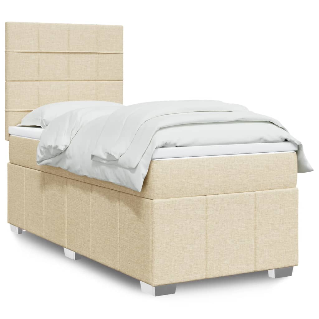 Cama com molas/colchão 80x200 cm tecido cor crème