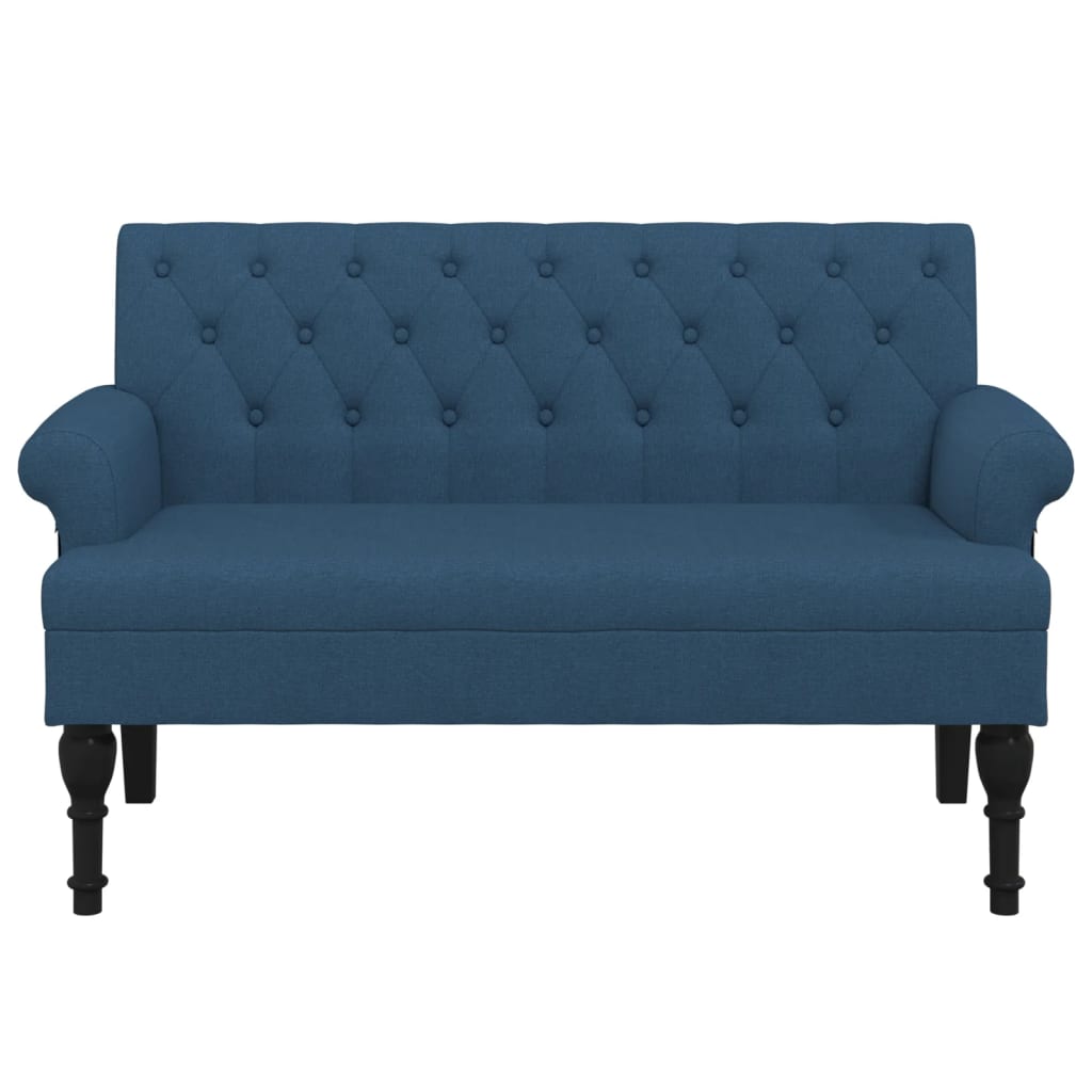 Banco com encosto 120x62x75,5 cm tecido azul