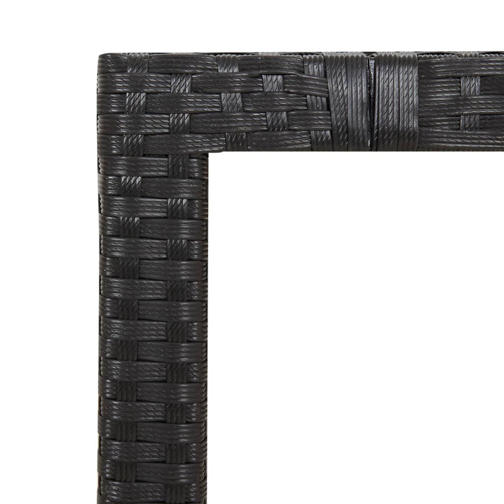 5 Pcs conjunto de jantar p/ jardim c/ almofadões vime PE preto