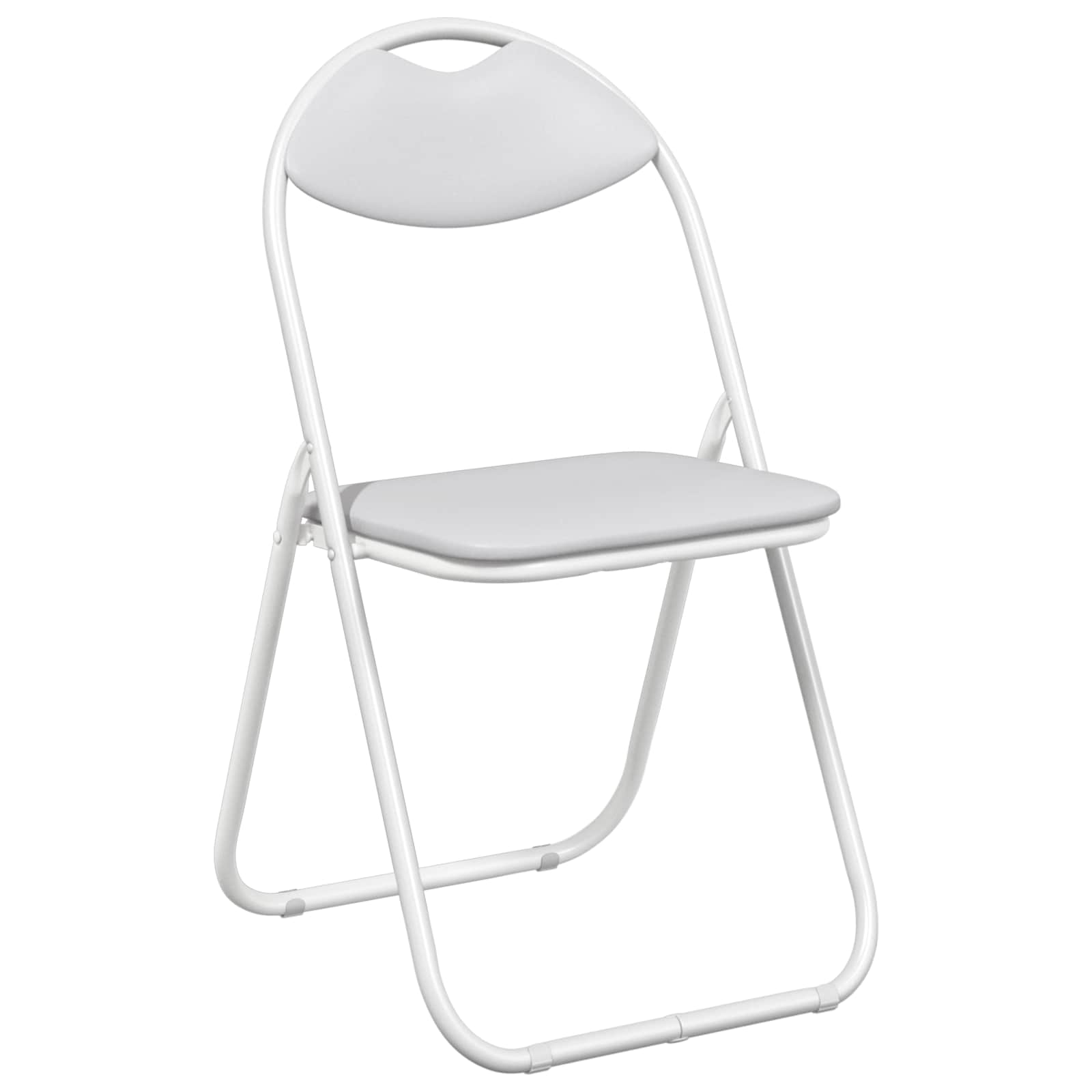 Cadeira dobrável 8 unid. couro sintético branco