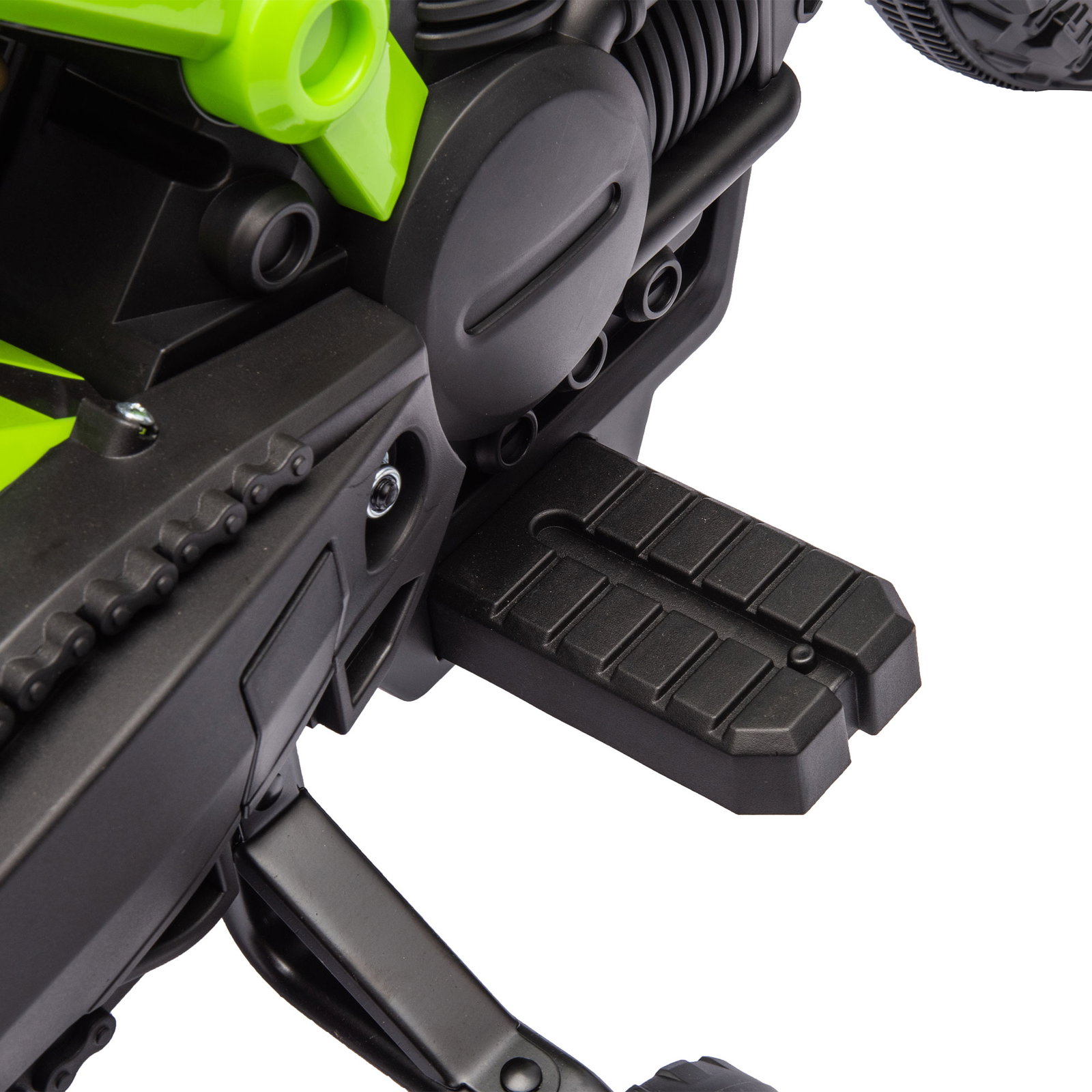 Mota elétrica para crianças moto a bateria para crianças 6v com rodas de treino e buzina 105x57x62 cm verde