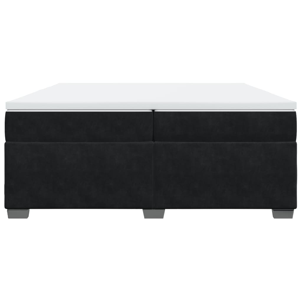 Cama com molas/colchão 200x200 cm veludo preto