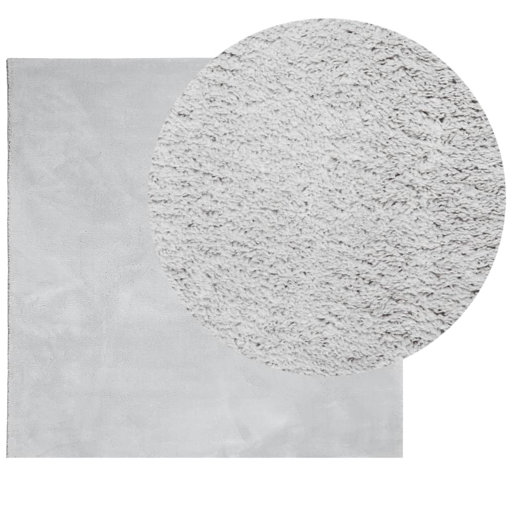 Tapete pelo curto macio e lavável huarte 240x240 cm cinzento