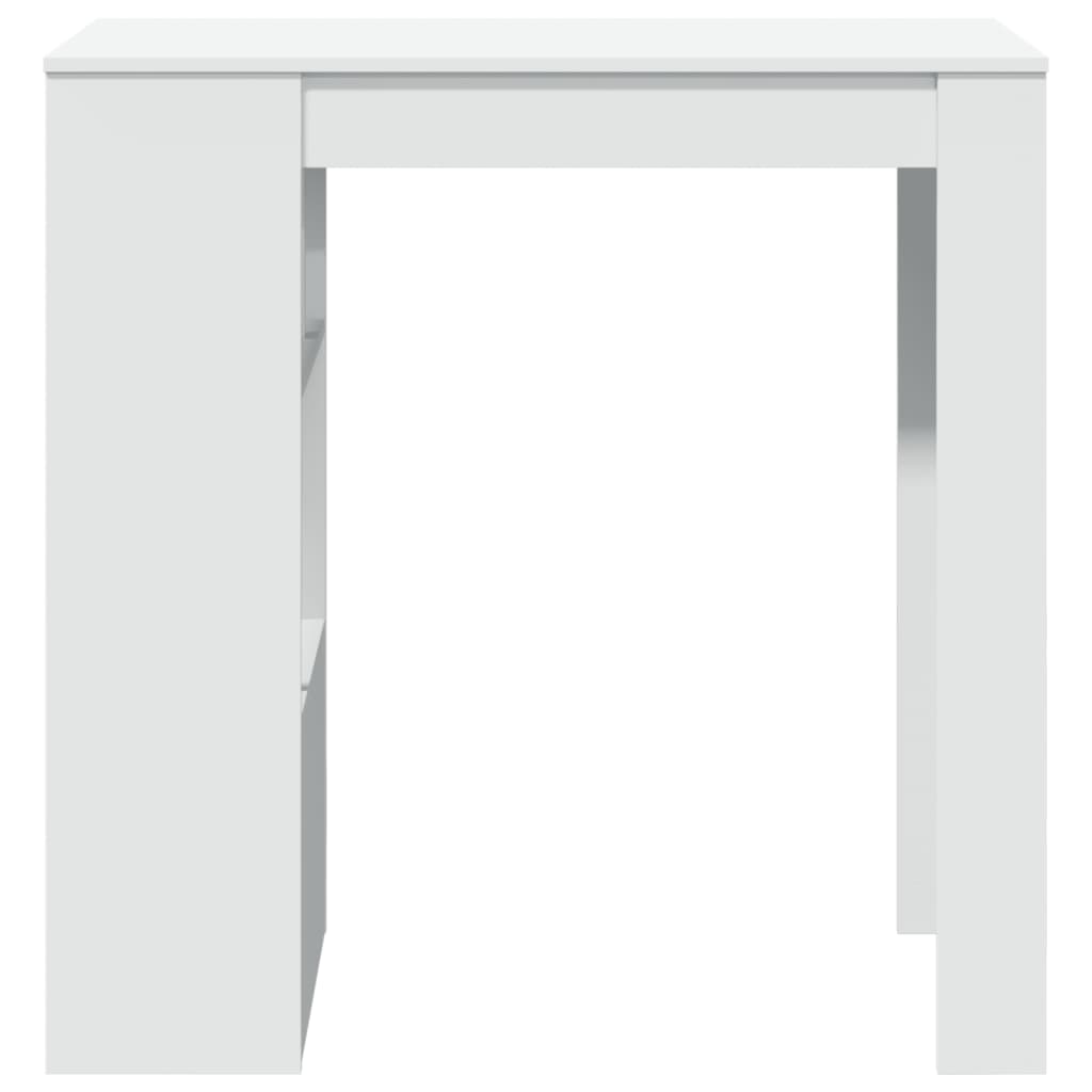 Mesa de bar com prateleiras derivados de madeira branco