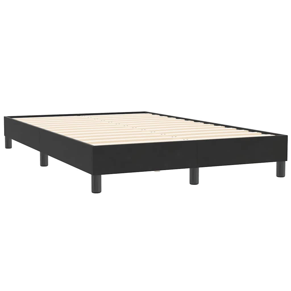 Box cama de mola sem colchão preto 120x210 cm veludo