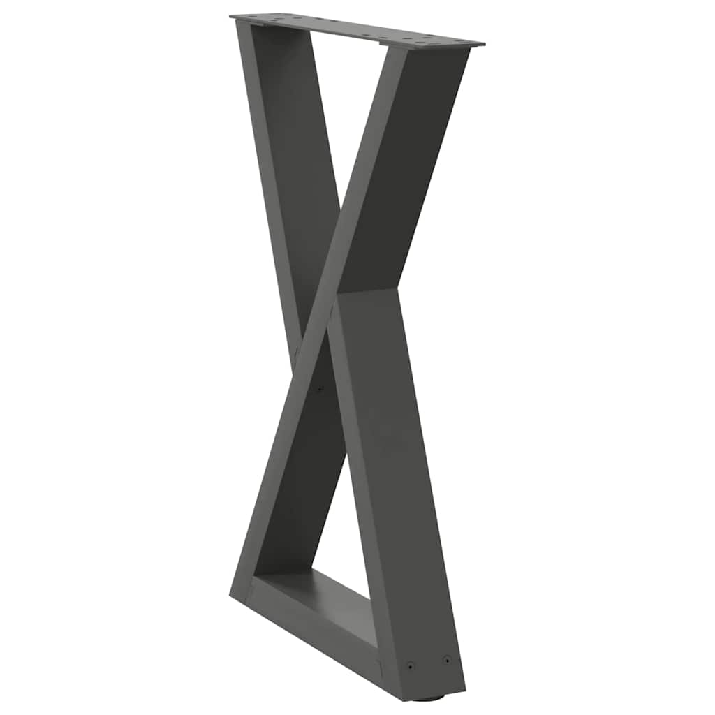 Pés para mesa de jantar 2 peças antracite 60x(72-73,3) cm aço