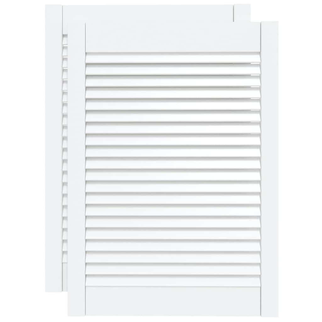 Portas de armário 2 pcs design de persiana pinho maciço branco