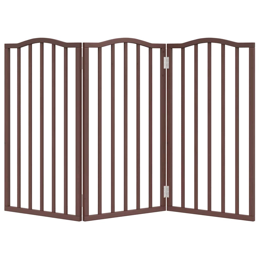 Portão para cães dobrável 3 painéis 150 cm álamo castanho