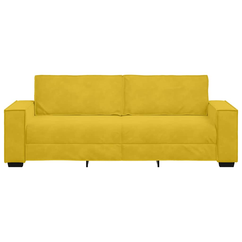 Sofá de 3 lugares 220x78x84 cm veludo amarelo