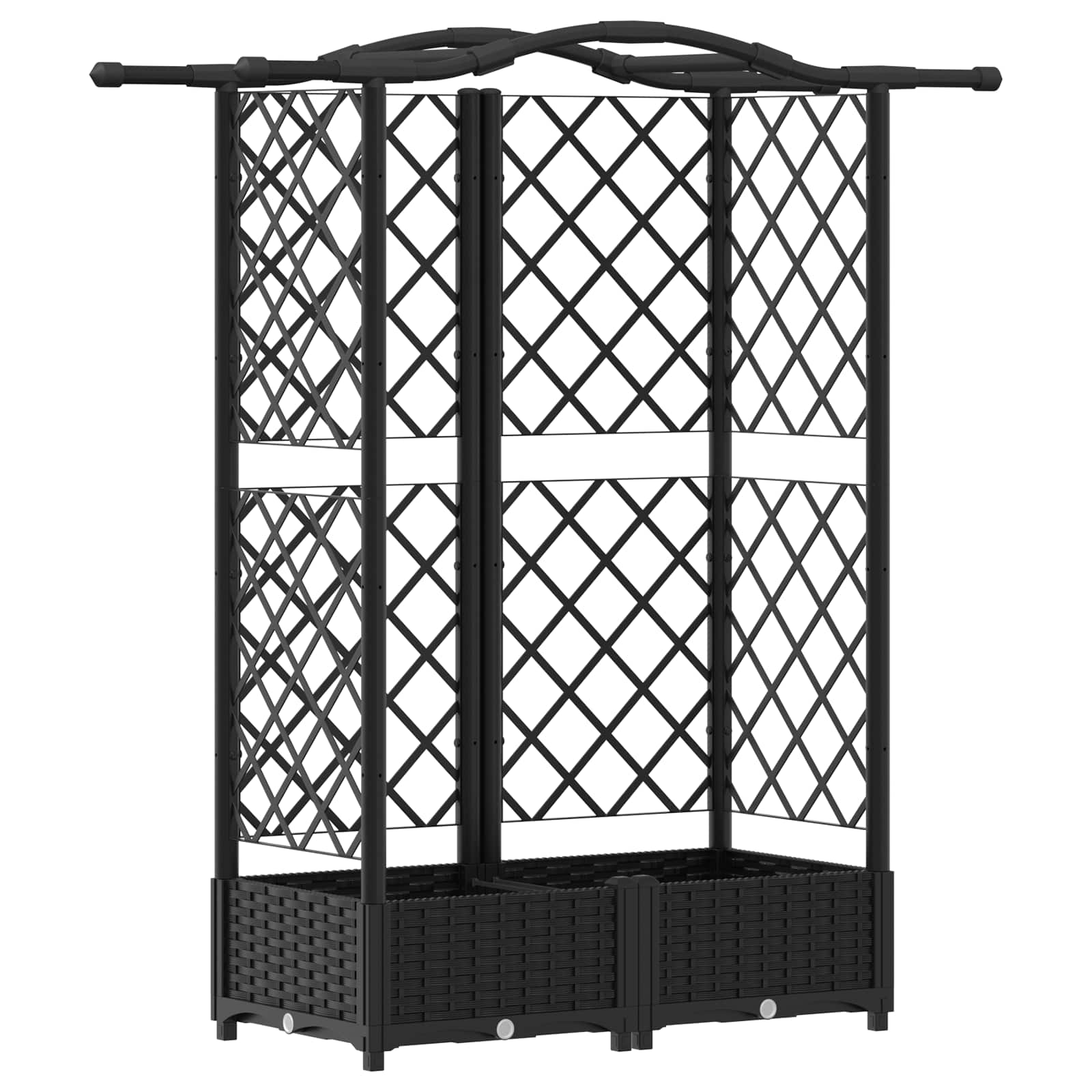 Cama elevada com treliça e telhado preto 124 x 40 x 123 cm PP
