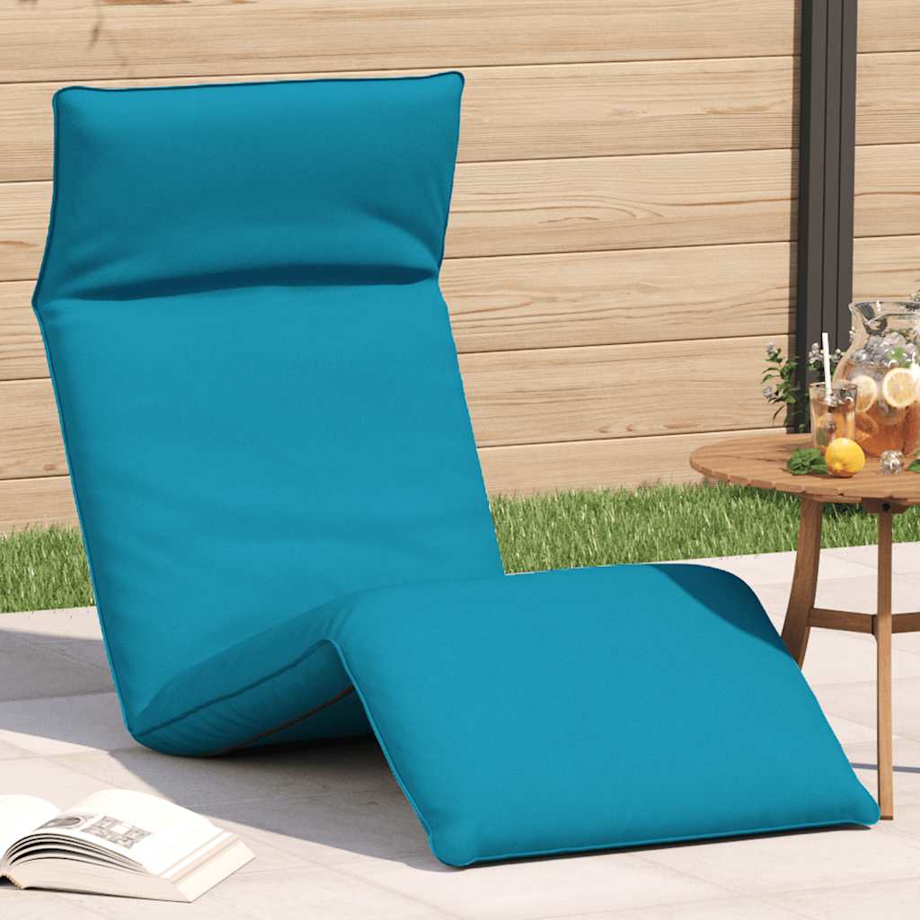 Espreguiçadeira dobrável 175x54x8,5 cm tecido oxford azul-claro