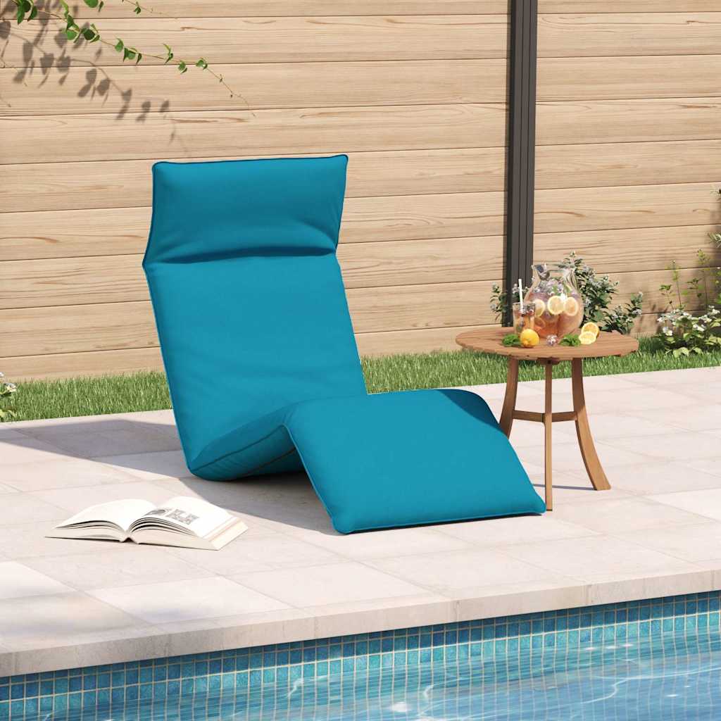 Espreguiçadeira dobrável 175x54x8,5 cm tecido oxford azul-claro