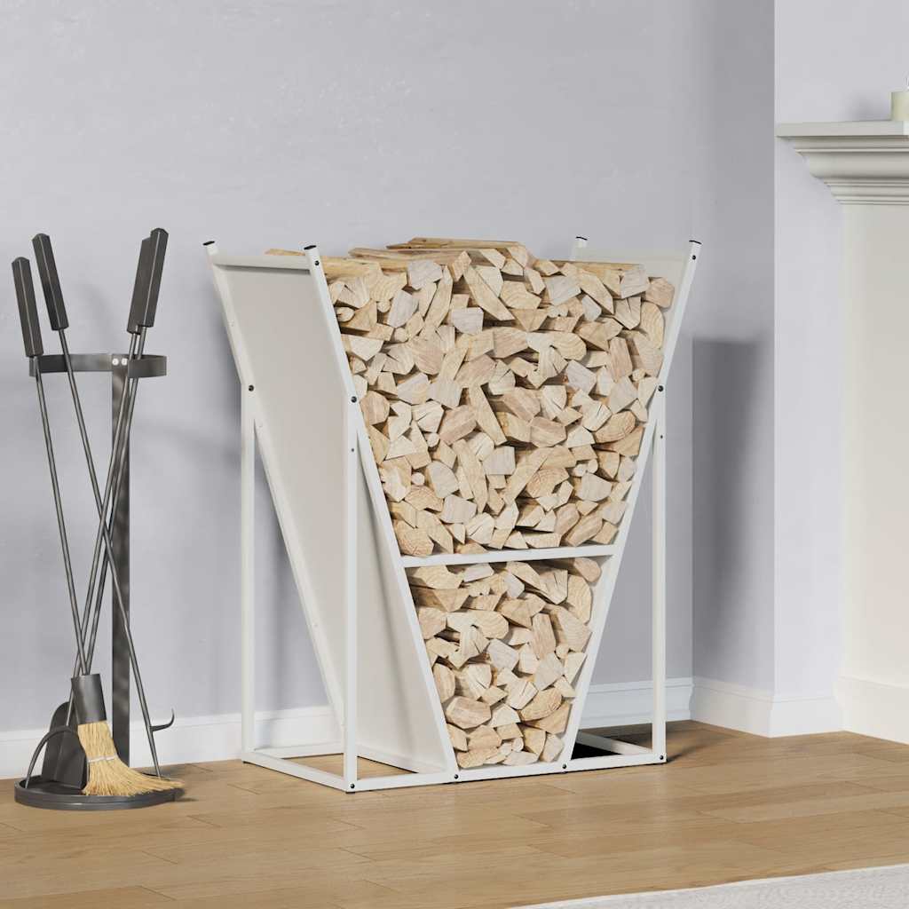Suporte para lenha 69,5x35x81 cm aço laminado a frio branco