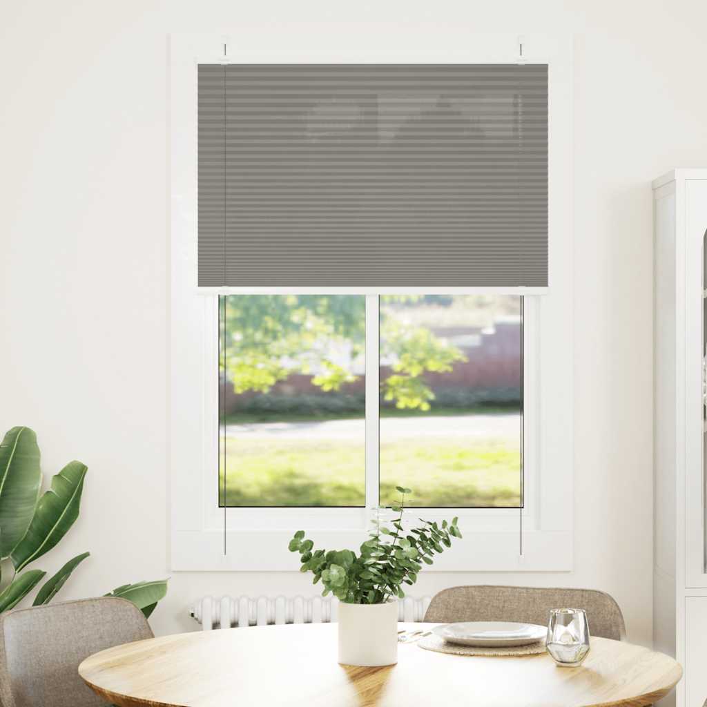 Antracite plissada cega 85x100 cm largura tecido 84,4 cm