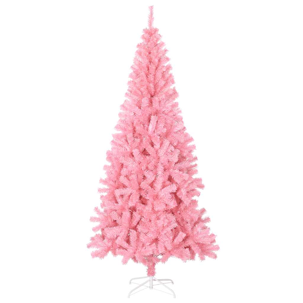 Árvore de natal artificial com suporte 210 cm PVC rosa