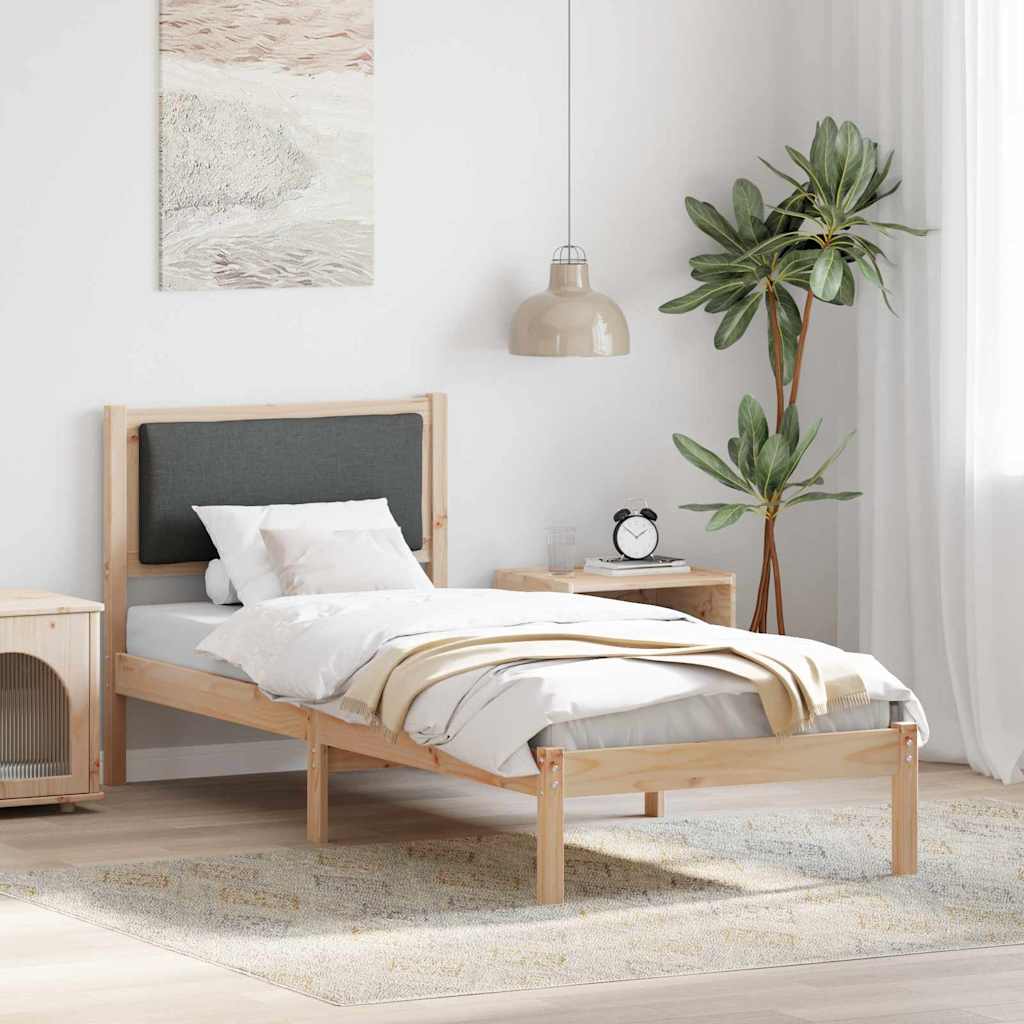 Estrutura da cama com cabeceira cinza escuro 80 x 200 cm