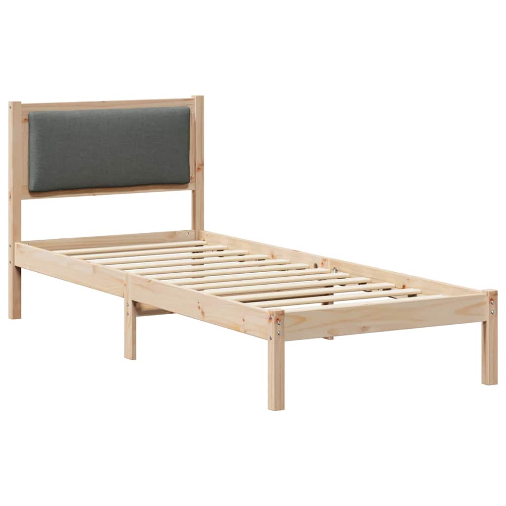 Estrutura da cama com cabeceira cinza escuro 80 x 200 cm