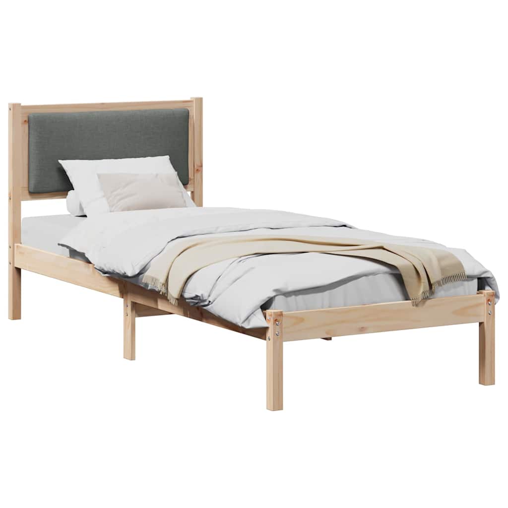 Estrutura da cama com cabeceira cinza escuro 80 x 200 cm