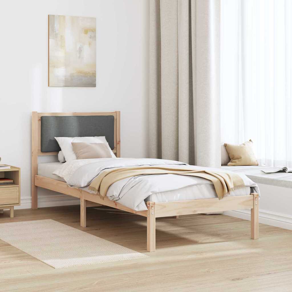 Estrutura da cama com cabeceira cinza escuro 80 x 200 cm