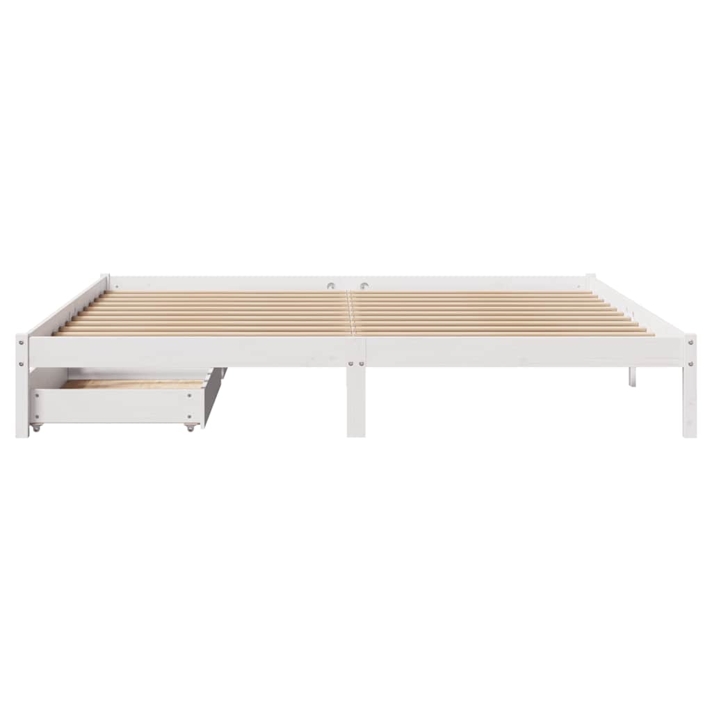 Cama sem colchão 180x200 cm madeira de pinho maciça branco