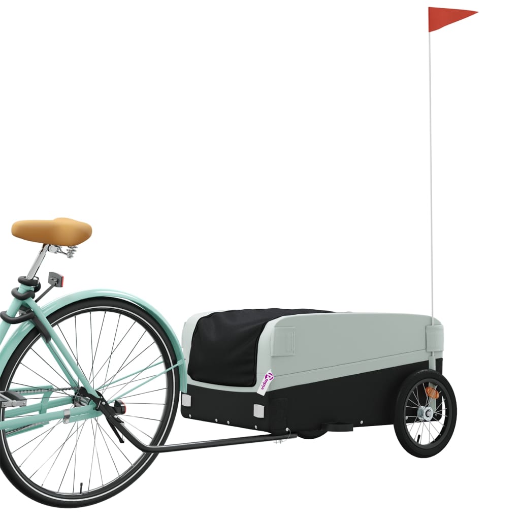 Reboque para bicicleta 45 kg ferro preto e cinza