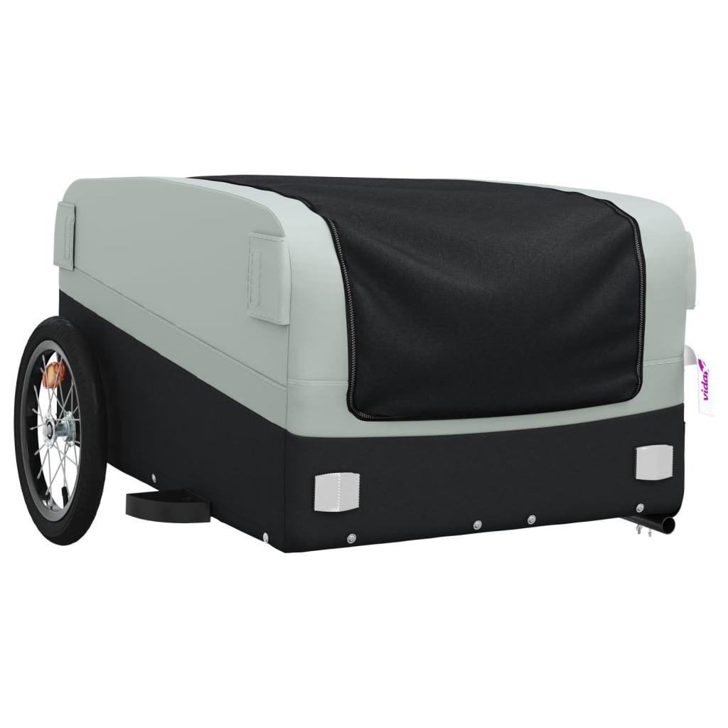 Reboque para bicicleta 45 kg ferro preto e cinza