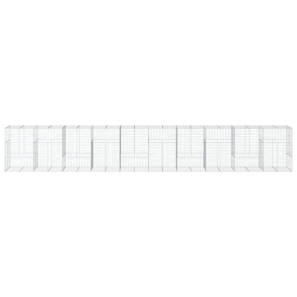 Cesto gabião com cobertura 1000x100x150 cm ferro galvanizado