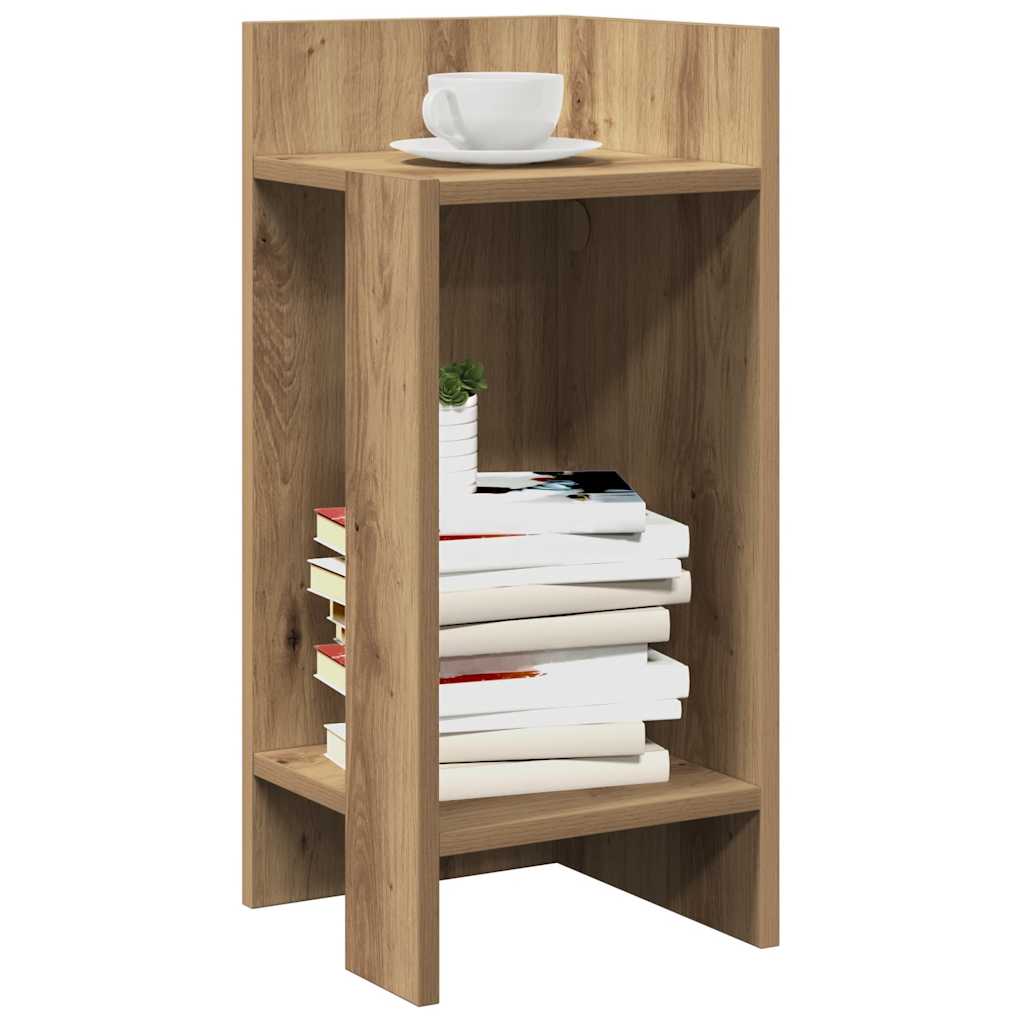 Mesa lateral com prateleira 110x50x103 cm carvalho artisiano