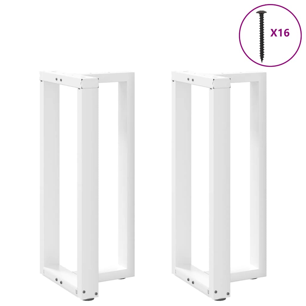 Pés de mesa de bar em forma de t, 2 peças, branco, 40x35x(90-91) cm, aço