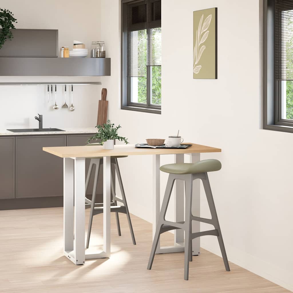 Pés de mesa de bar em forma de t, 2 peças, branco, 40x35x(90-91) cm, aço