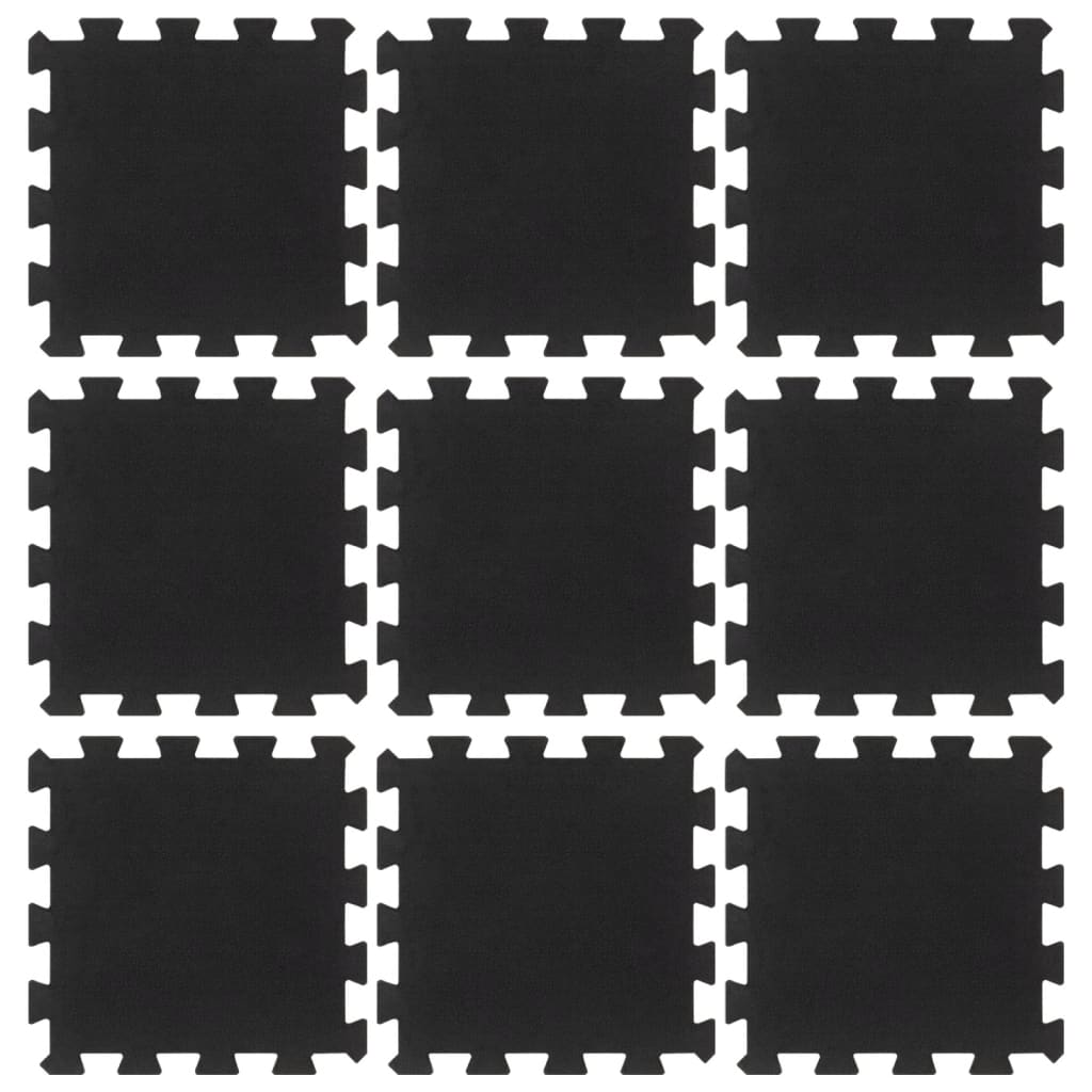 Ladrilhos de borracha 9 pcs 16 mm 30x30 cm preto