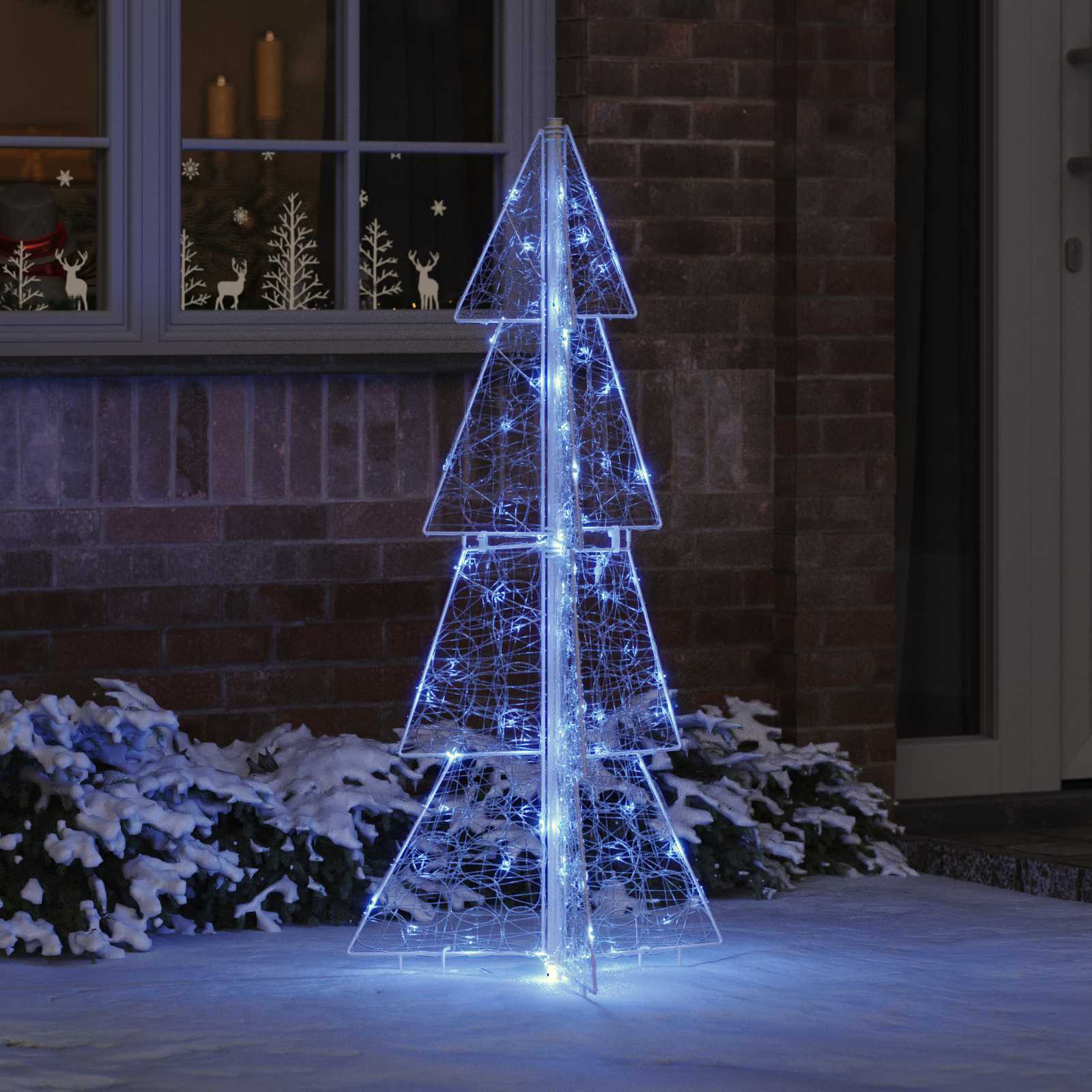 Árvore de natal com 100 leds azul 120 cm acrílo