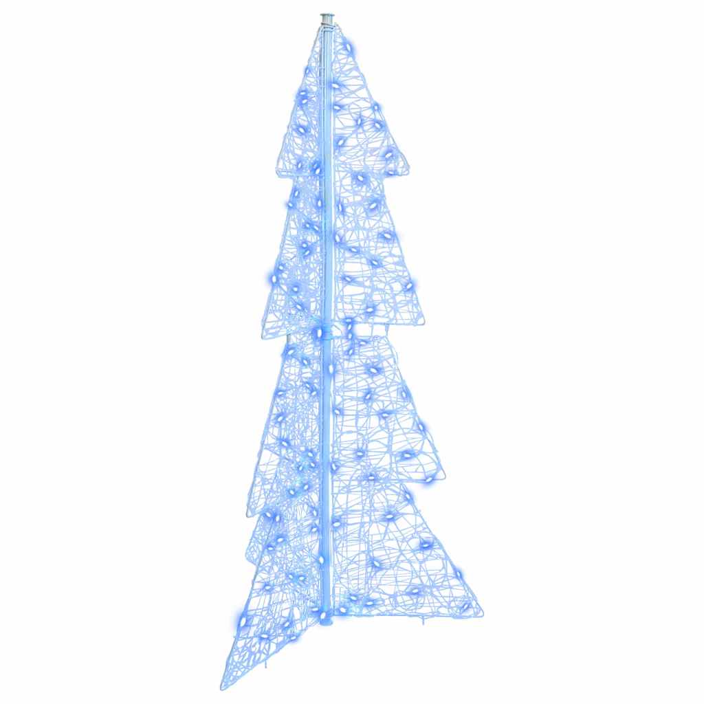 Árvore de natal com 100 leds azul 120 cm acrílo