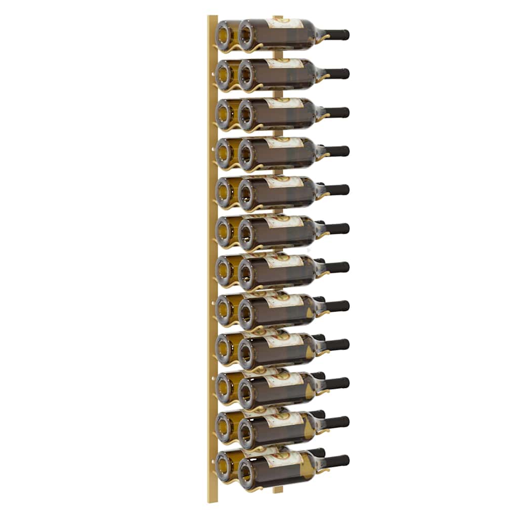 Garrafeira de parede para 24 garrafas ferro dourado