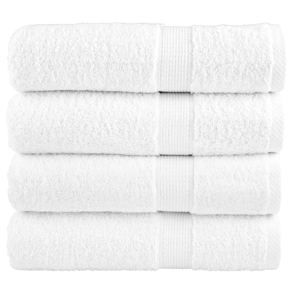 Toalhas de banho premium solund 4 pcs 70x140 cm 600 gsm branco