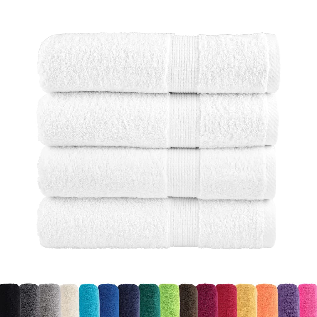 Toalhas de banho premium solund 4 pcs 70x140 cm 600 gsm branco