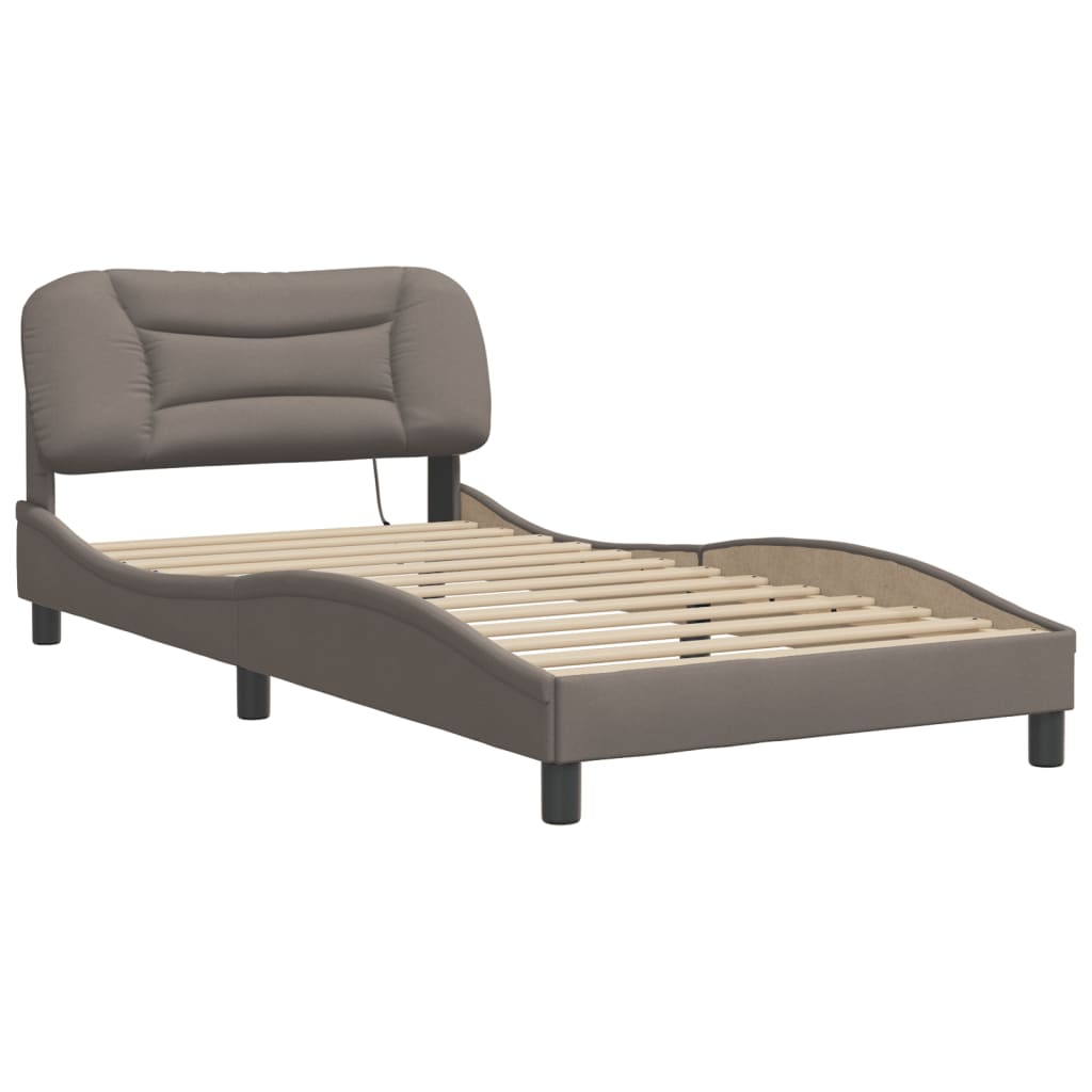 Estrutura de cama com LED sem colchão hvar 100x200 cm tecido