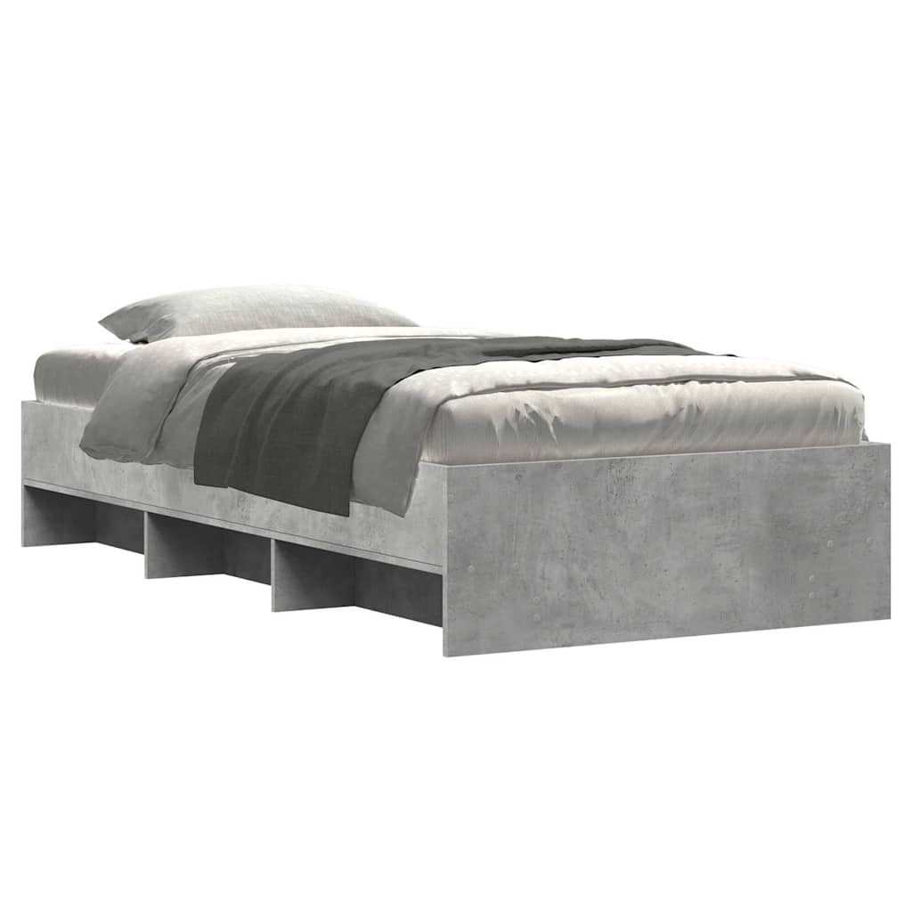 Estrutura de cama 100x200 cm derivados de madeira cinza sonoma
