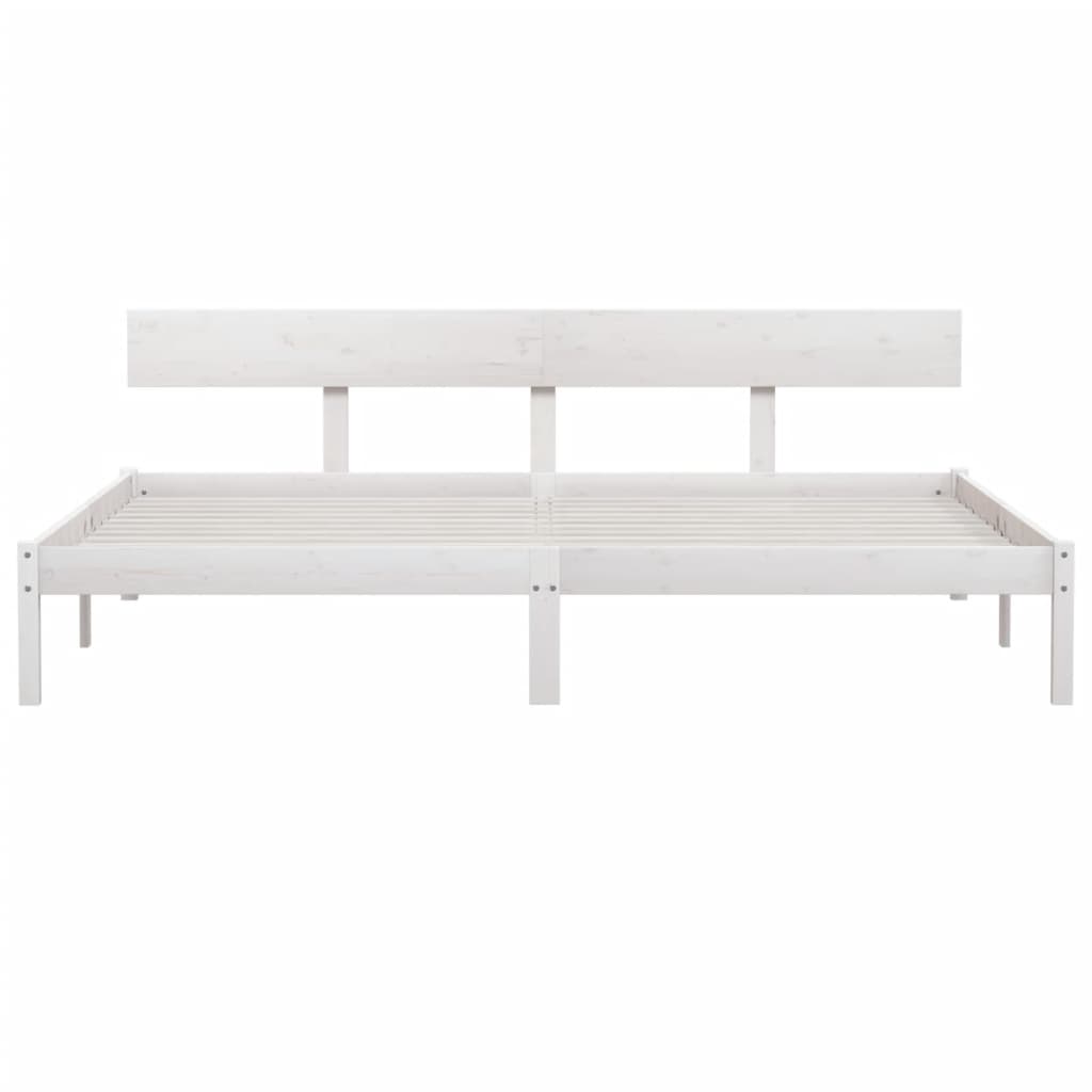 Estrutura de cama super king 180x200 cm pinho maciço branco