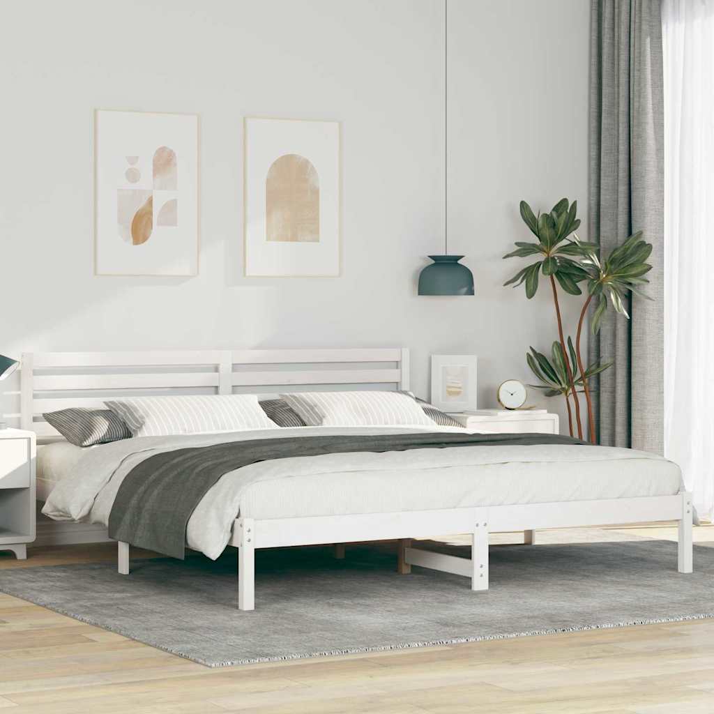 Estrutura da cama com cabeceira branco 180 x 200 cm