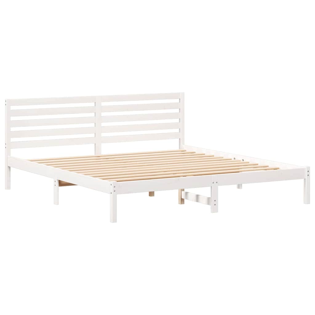 Estrutura da cama com cabeceira branco 180 x 200 cm