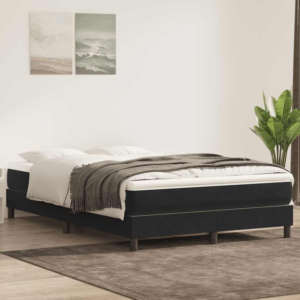 Cama com molas/colchão 160x210 cm veludo preto